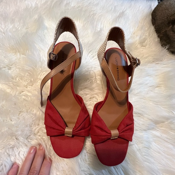Lucky Brand Shoes - Lucky Brand Red and Tan Women's Sandals